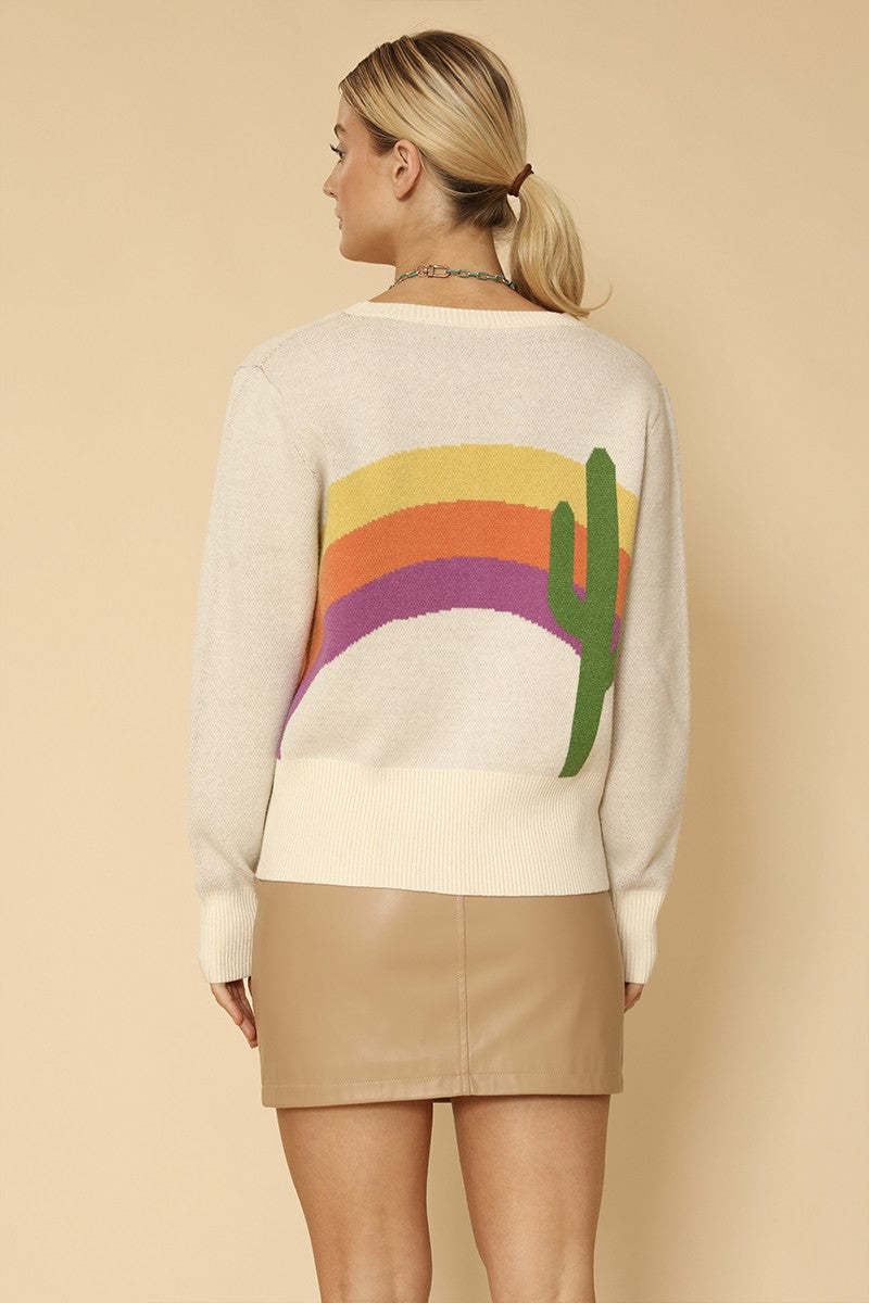 Cactus rainbow knit cardigan Miss Sparkling
