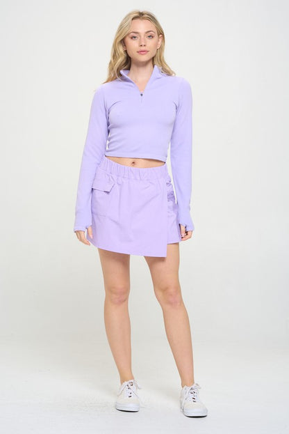 High waisted active skort with pockets