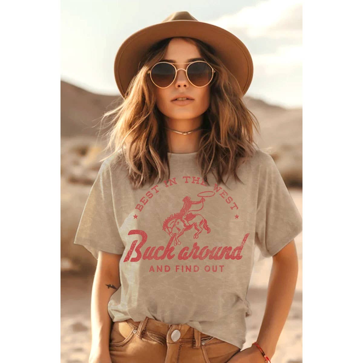 Best in the West Mineral Graphic Tee Vintage Wash Cotton Fitkitty Culture Athleisure Wear, Yoga Wear & Women's Clothing