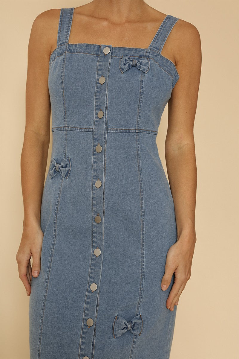 Denim dress with bow detailing Miss Sparkling