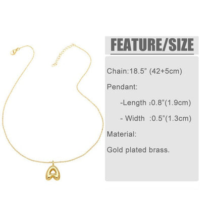 Golden Glow Bubble Letter Necklace - Add a Splash of Personality!