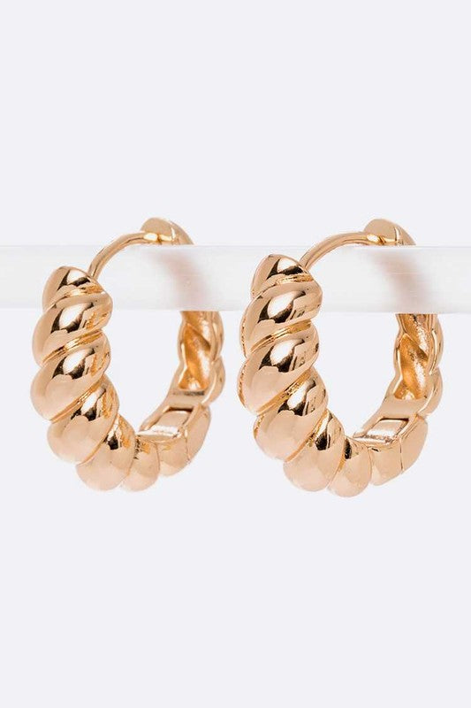 Scallop Textured Shiny Chunky Hoop Earrings Coco’s Tee Boutique