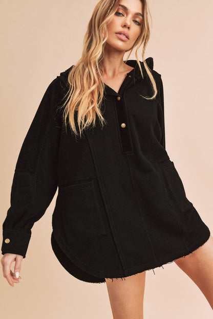 Chic Dove pullover with contrasting corduroy panels