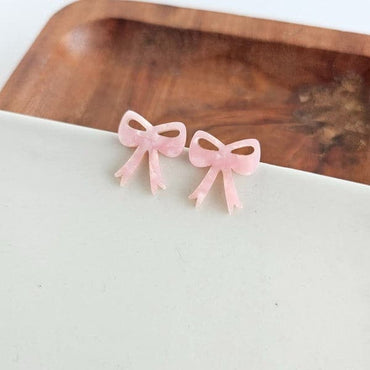 Bow Studs - Pink.