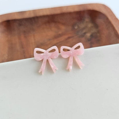 Bow Studs - Pink.