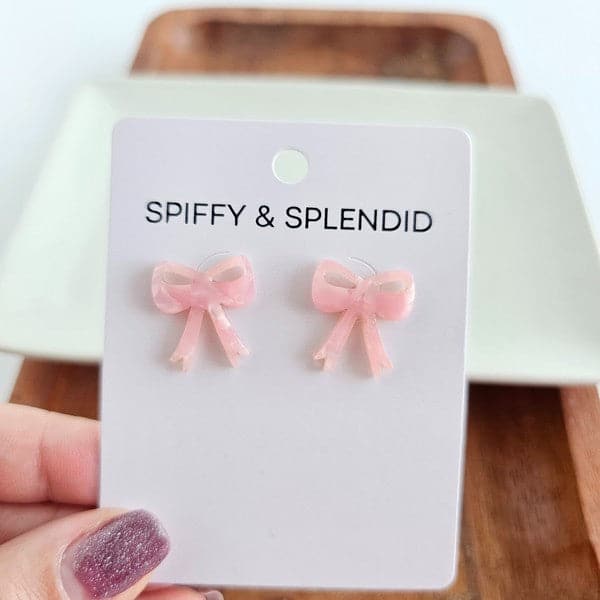 Bow Studs - Pink.