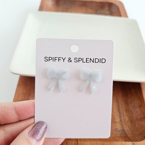 Bow Studs - Light Blue.