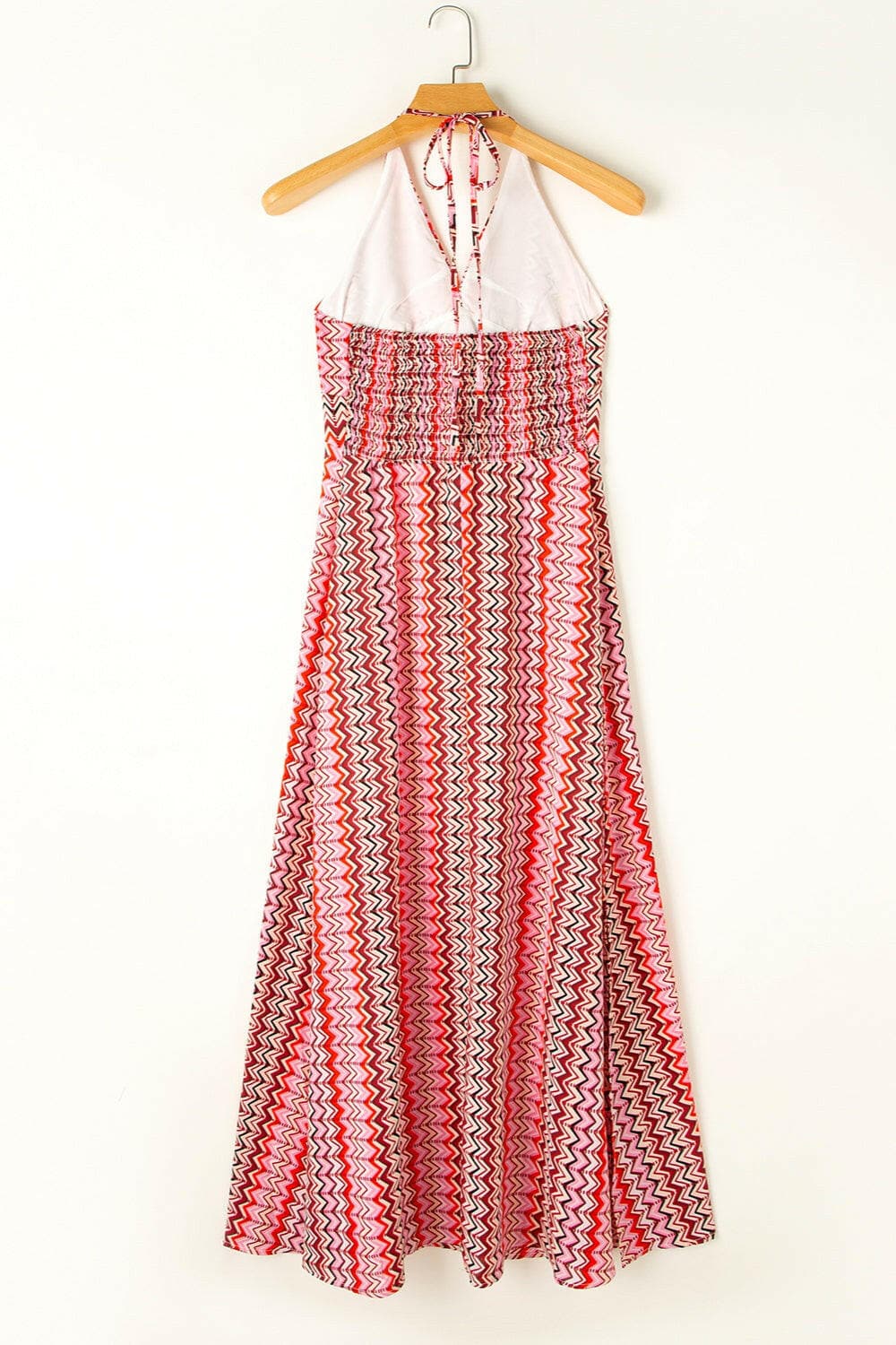 Slit Printed Halter Neck Dress.