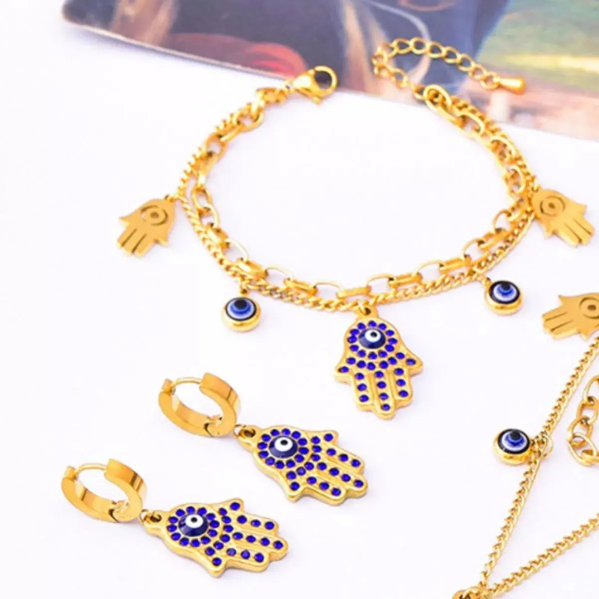 18K Gold-Plated Hand Charm Jewelry Set Simply Love