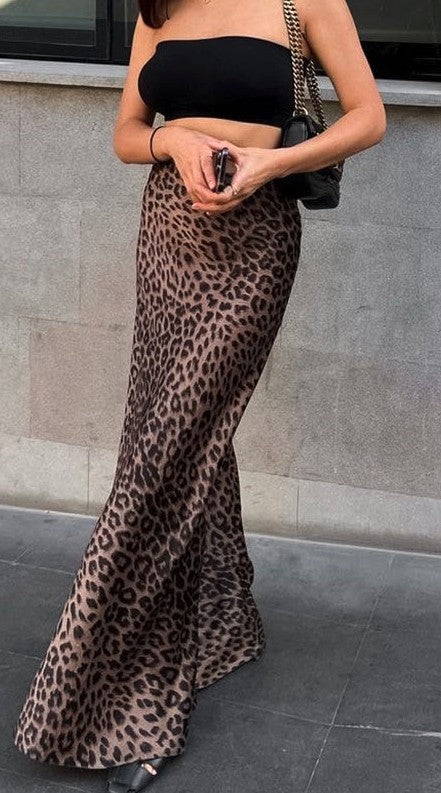 Leopard Print Midi skirt Miss Sparkling