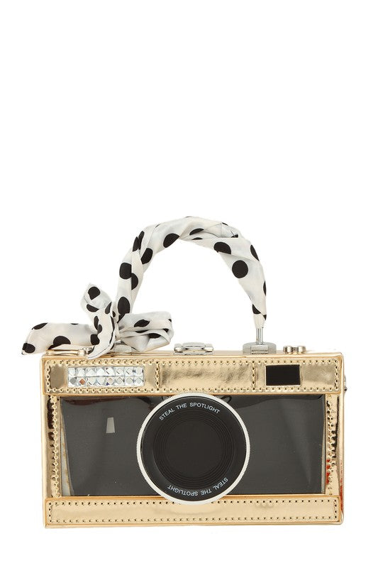 Ribbon and Camera Shape Visible Clutch Bag Coco’s Tee Boutique