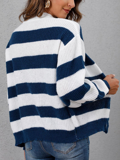 Chic Long Sleeve Striped Sweater