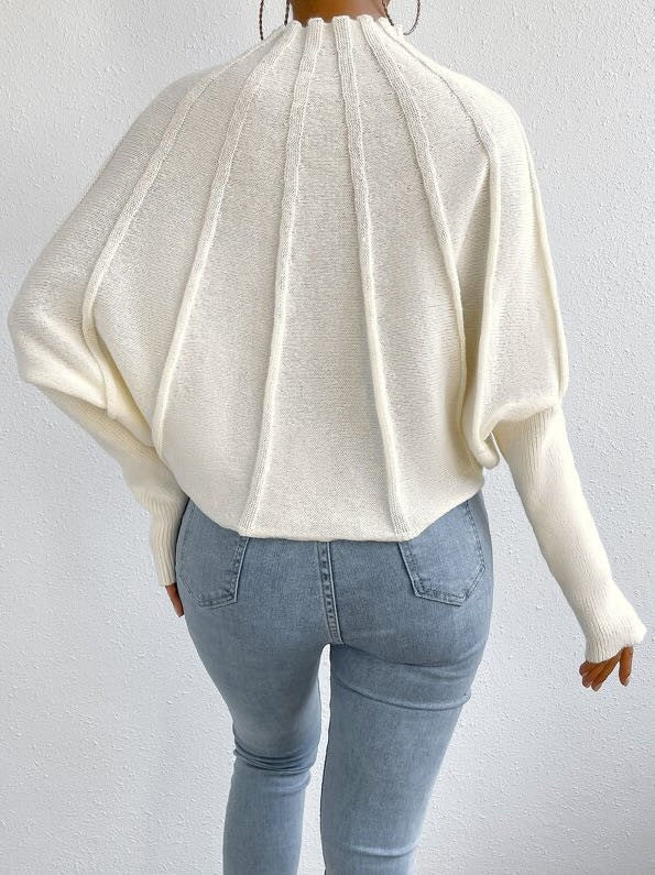 Mock Neck Batwing Sweater Miss Sparkling