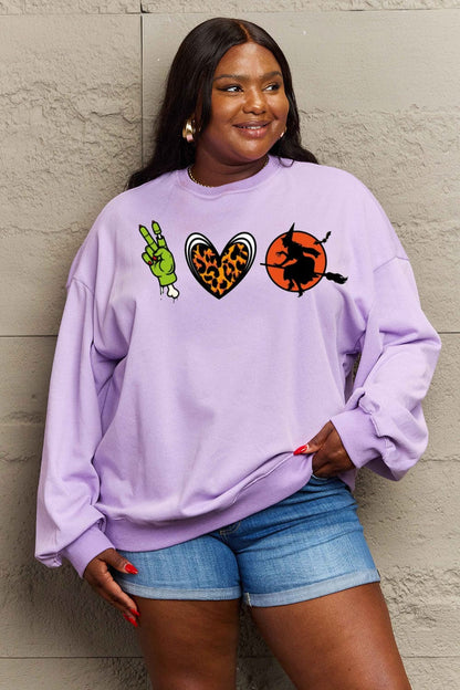 Cozy comfort drop shoulder graphic sweatshirt