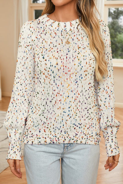 Colorful relaxed fit drop shoulder sweater