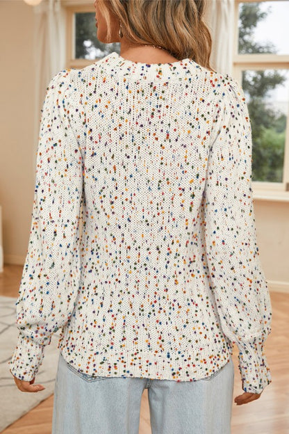 Colorful relaxed fit drop shoulder sweater