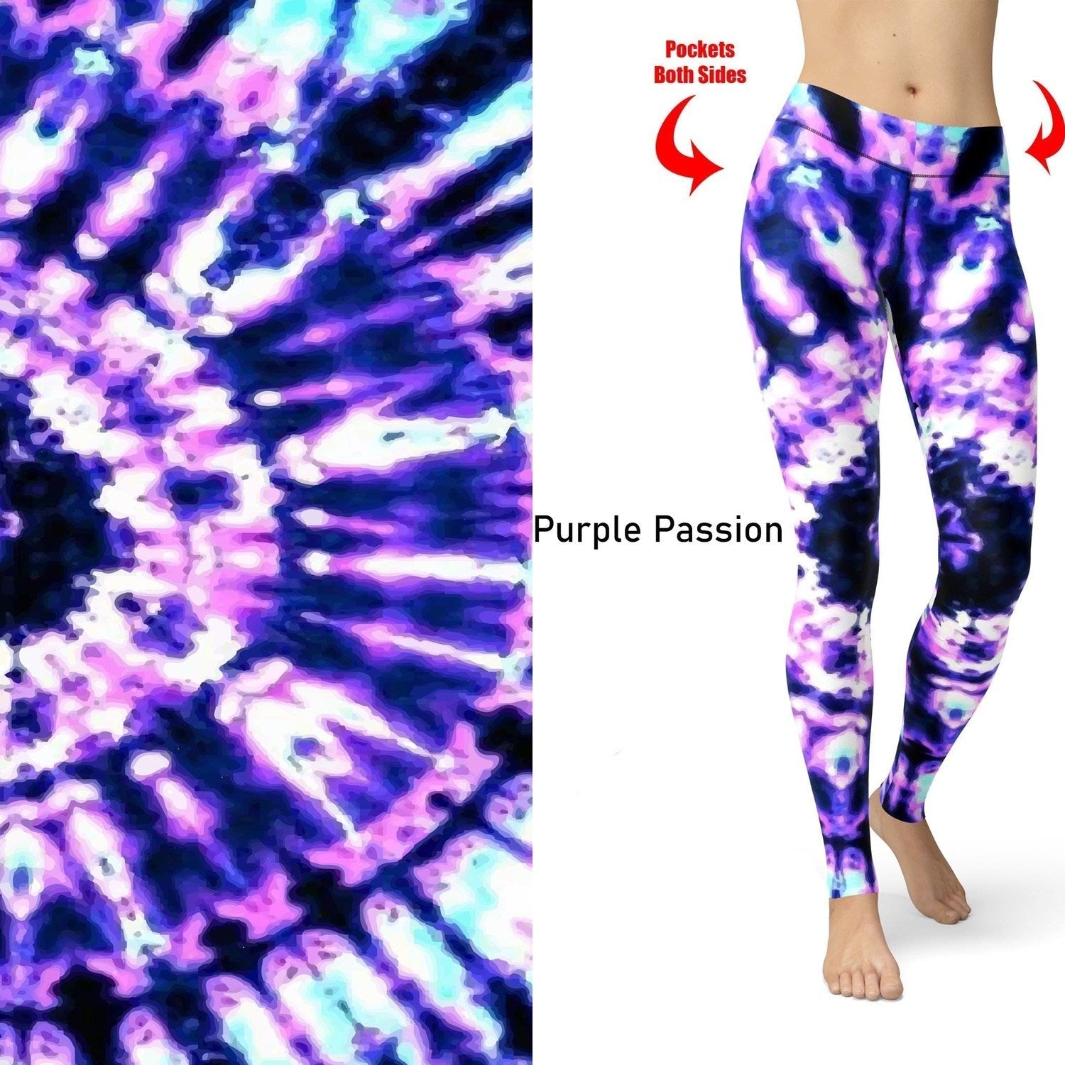 Purple Passion Full Length Leggings with Pockets MM