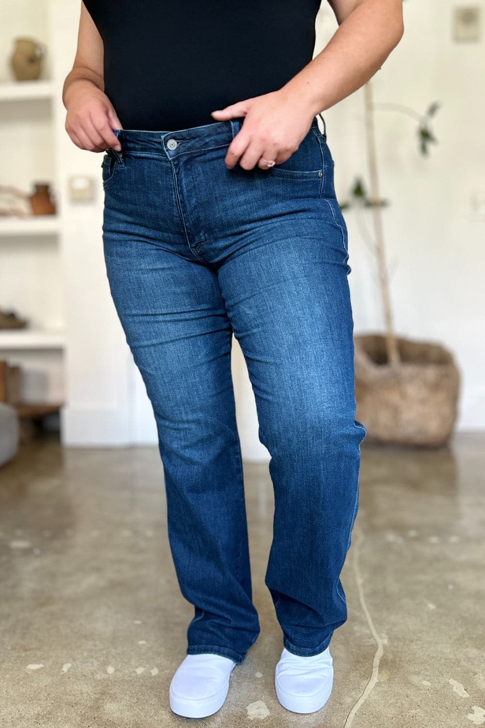 Judy Blue Full Size Tummy Control Straight Jeans.