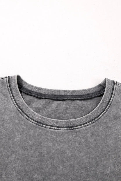 Mineral Wash Half Sleeve Vintage T Shirt