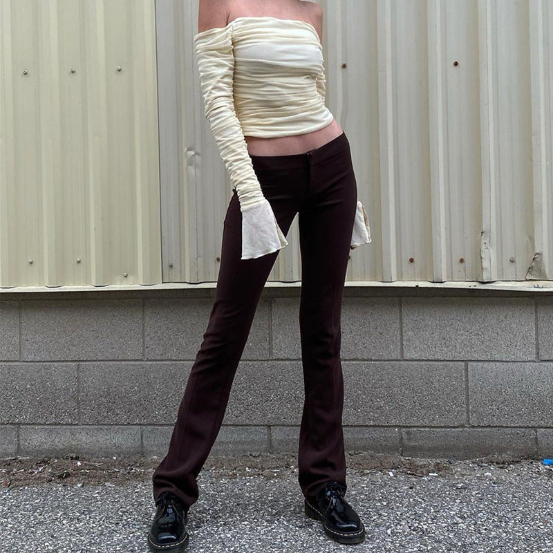 Winter Sexy off-Shoulder Slim Fit Flared Sleeves Long Sleeves T-shirt for Women Bella Mia