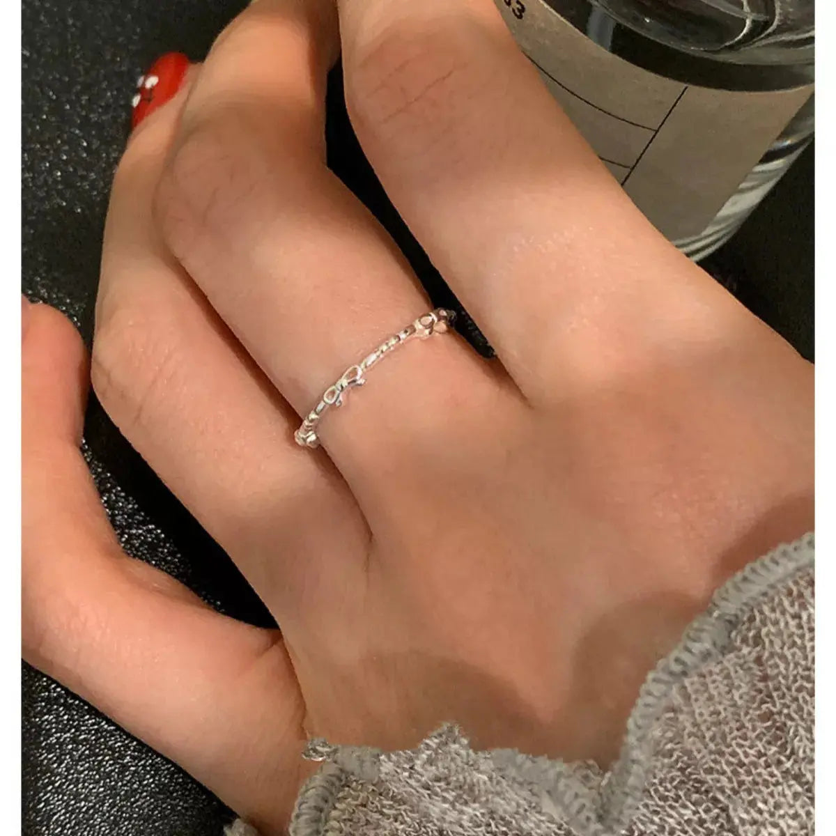 925 Sterling Silver Bow Open Ring Simply Love