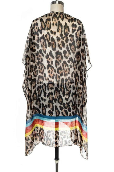 Colorful leopard print kimono