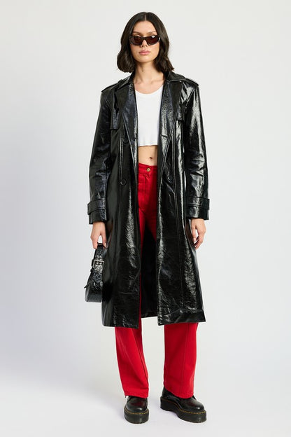 Chic faux leather trench coat for every occasion