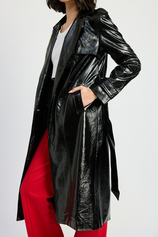 Chic faux leather trench coat for every occasion