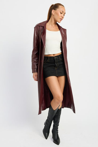 Chic faux leather trench coat for every occasion