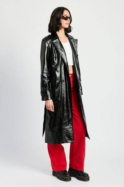 Chic faux leather trench coat for every occasion