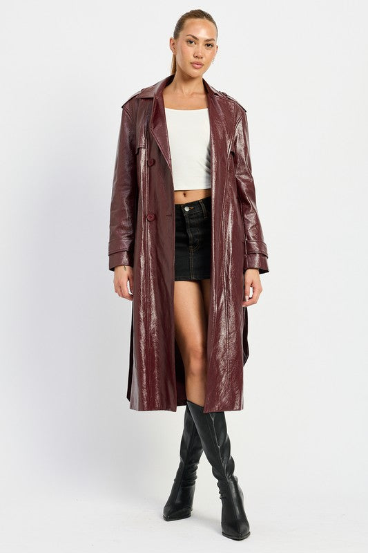 Chic faux leather trench coat for every occasion