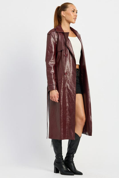 Chic faux leather trench coat for every occasion