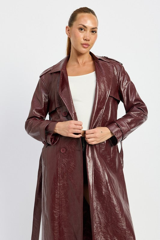 Chic faux leather trench coat for every occasion