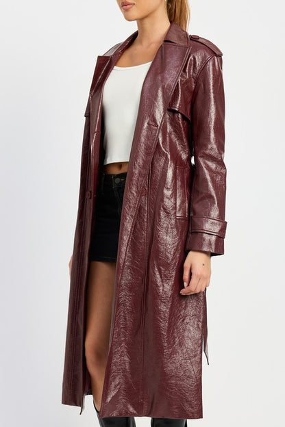 Chic faux leather trench coat for every occasion