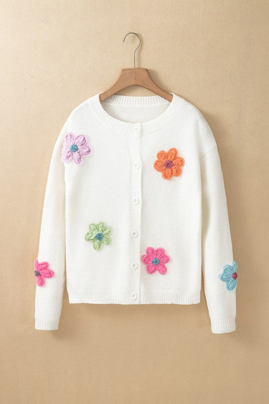 Floral charm button-up cardigan for effortless style