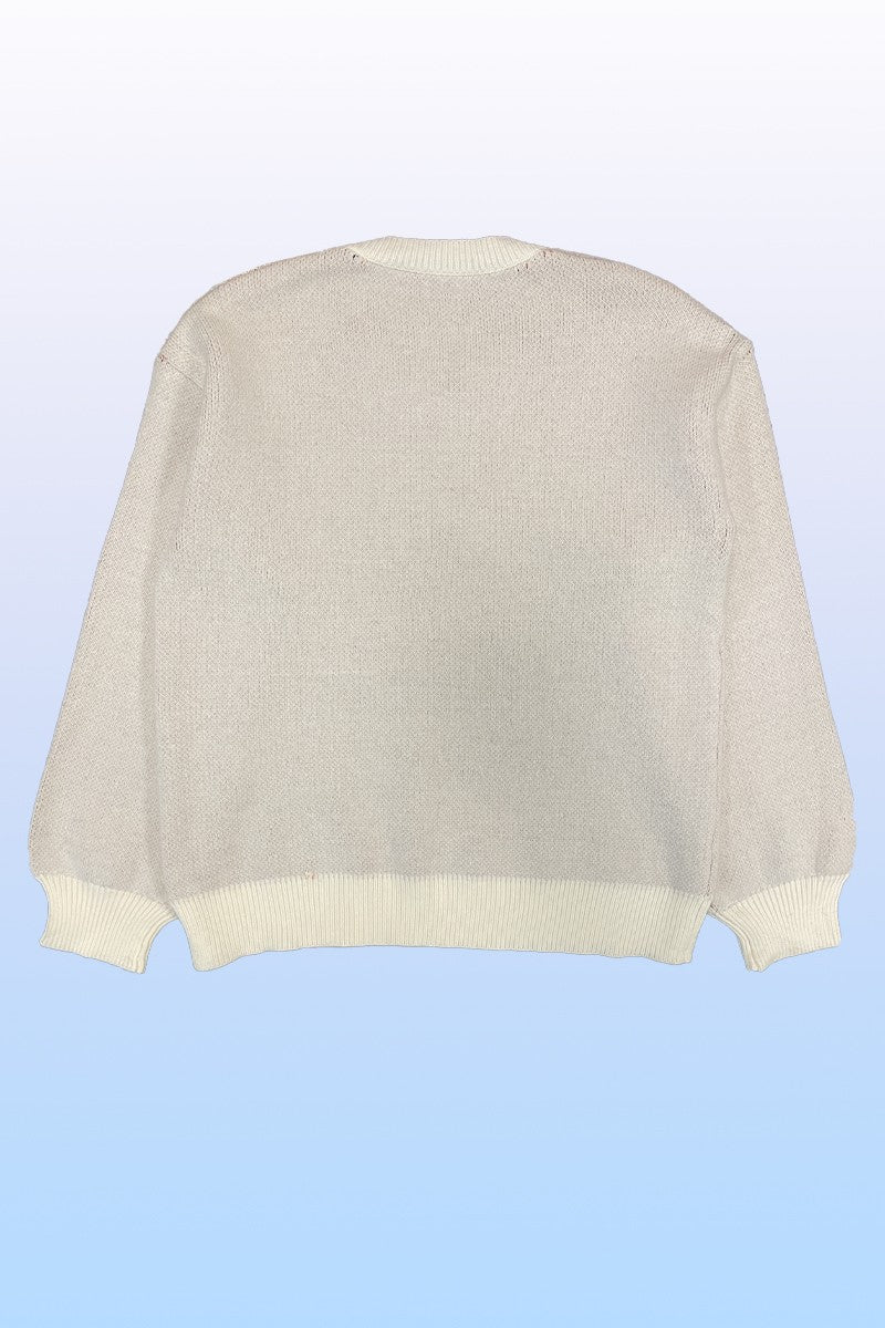 Snowman face knit holiday sweater Miss Sparkling