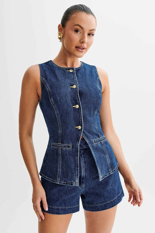 Women Fashion Denim Two Piece Set