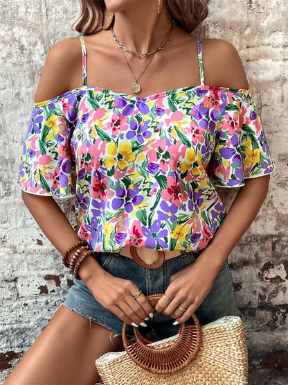 Floral Half Sleeve Blouse.