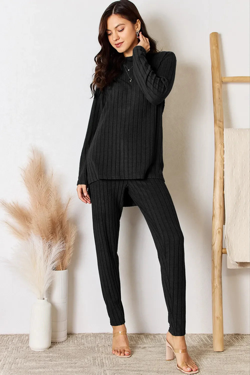 ShopBasicbae: Ribbed High-Low Set