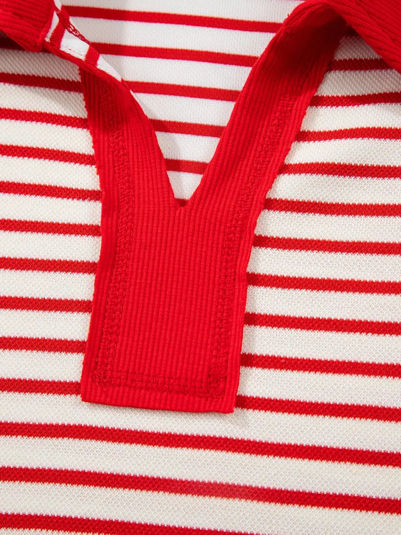 Stripe Collared V Neck Drop Shoulder Pullover and Skort 2pcs Outfit Simply Love