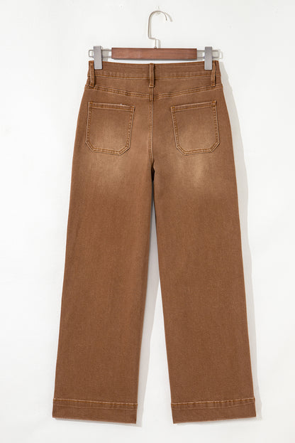 Breen Cropped High Rise Wide Leg Jeans Casual Everyday Wear