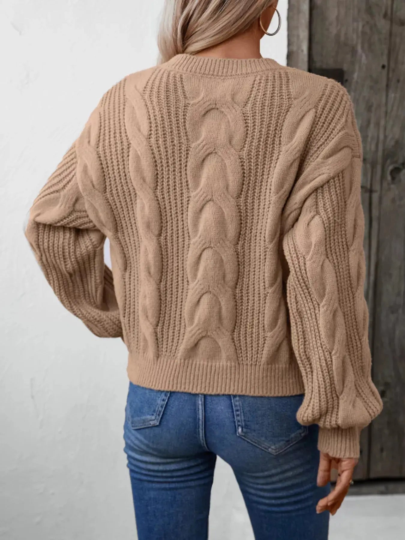 Cable Knit Long Sleeve Sweater Simply Love