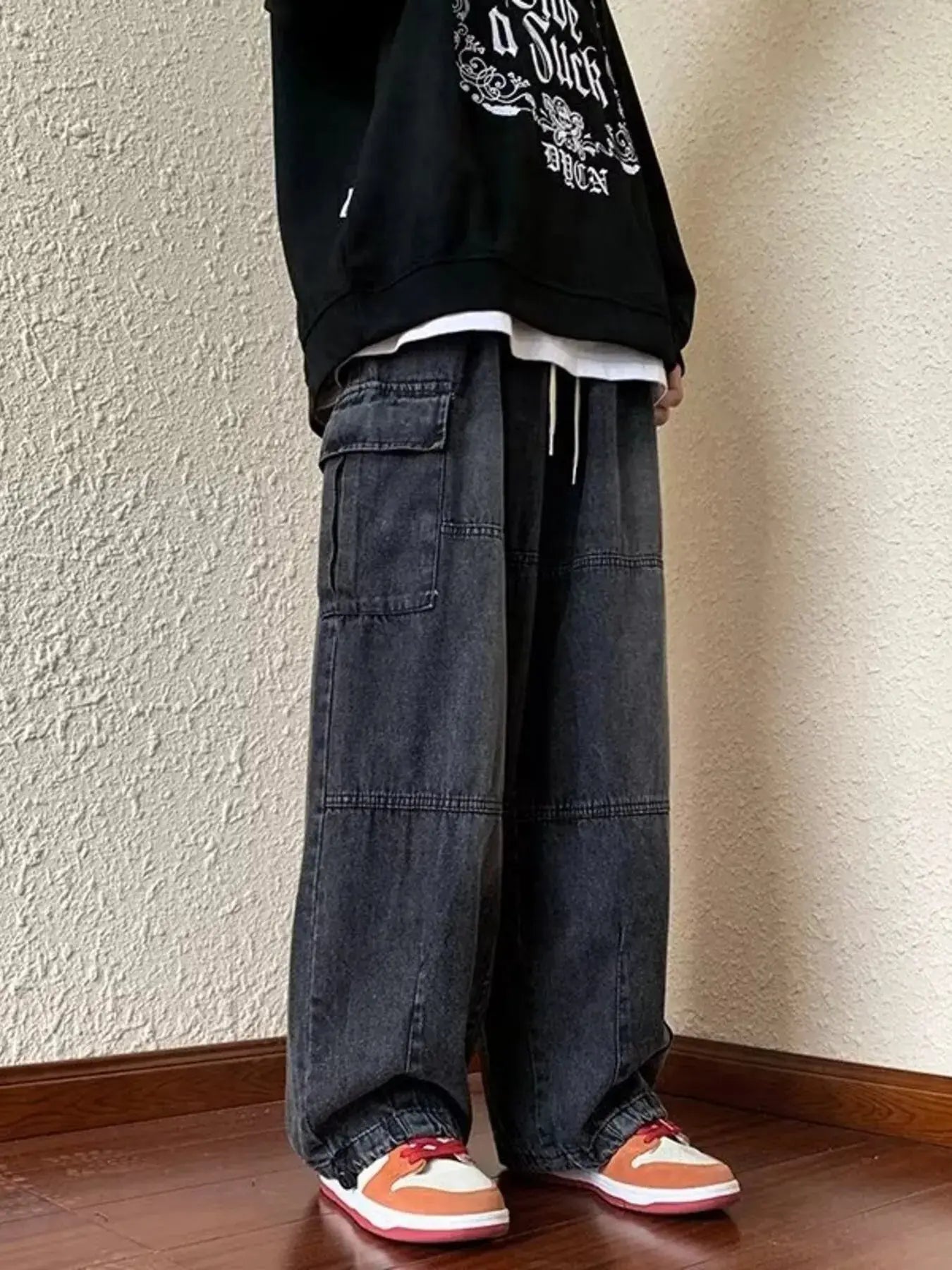 Men's Full Size Loose Fit Cargo Jeans Plus Size Simply Love