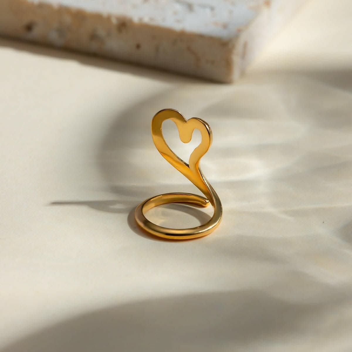 Stainless Steel Cutout Heart Bypass Ring.