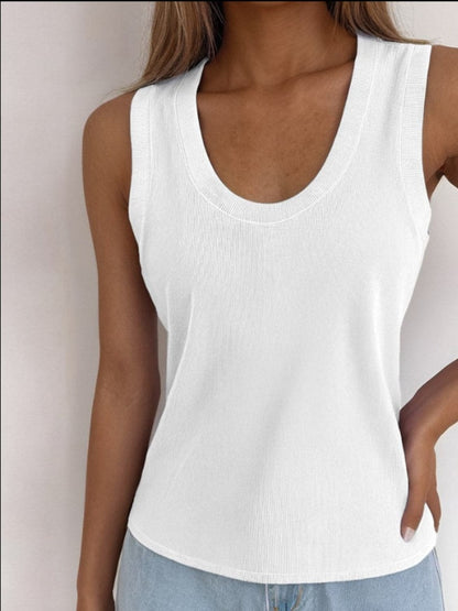 Solid Scoop Neck Tank.