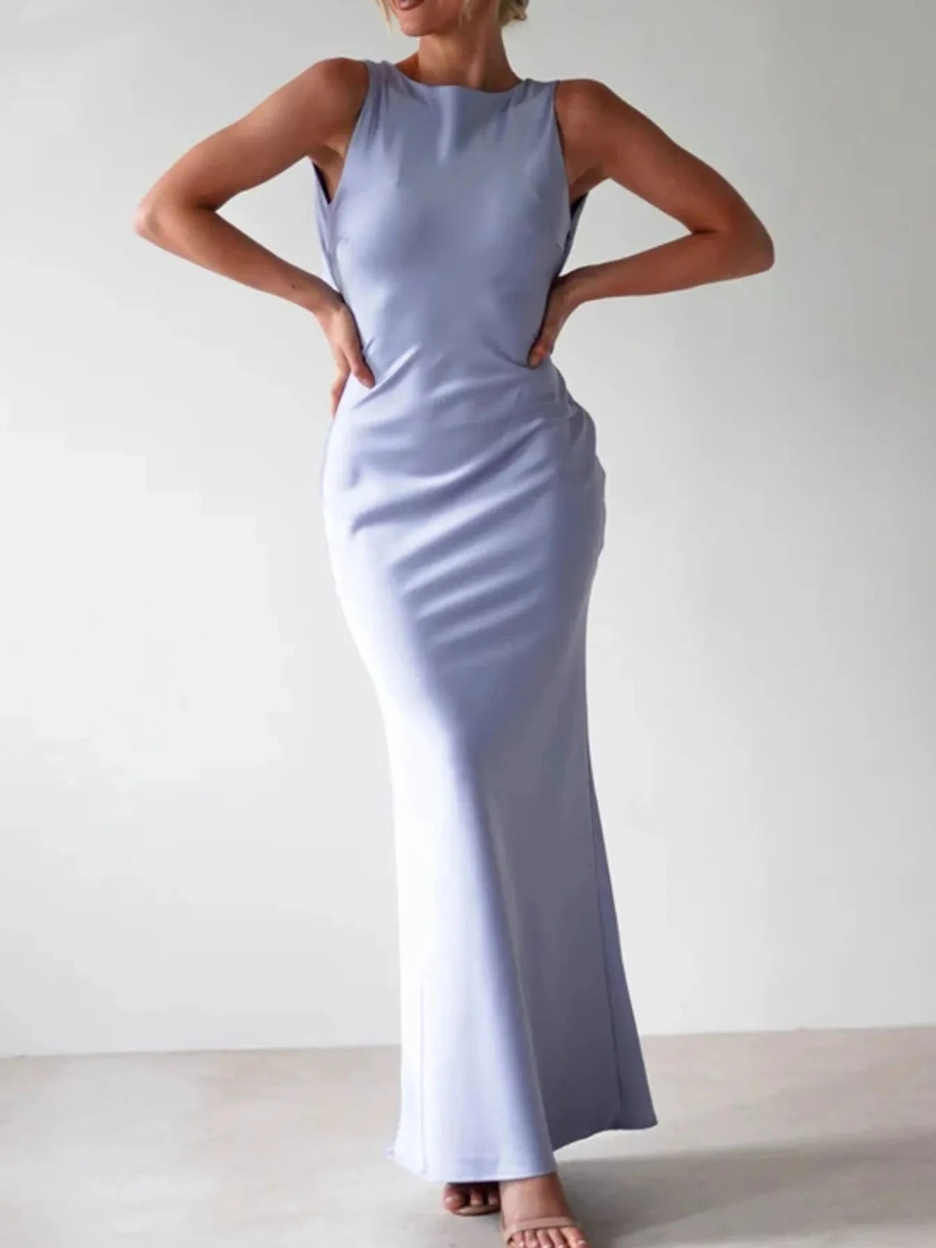 Satin Sleeveless Maxi Dress Coco’s Tee Boutique