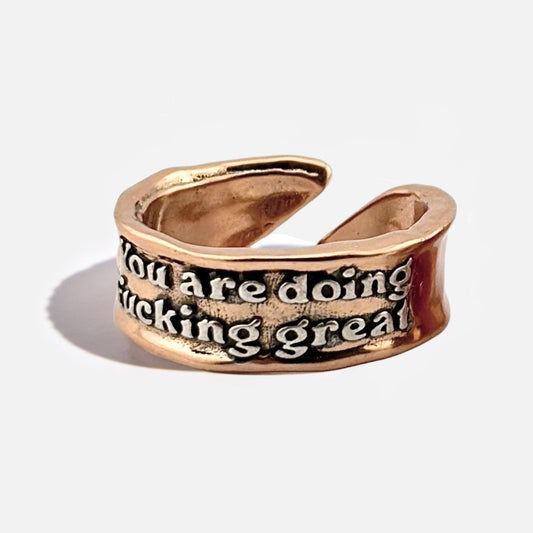 You Are Doing F*cking Great Remember Adjustable Ring Katia Designs