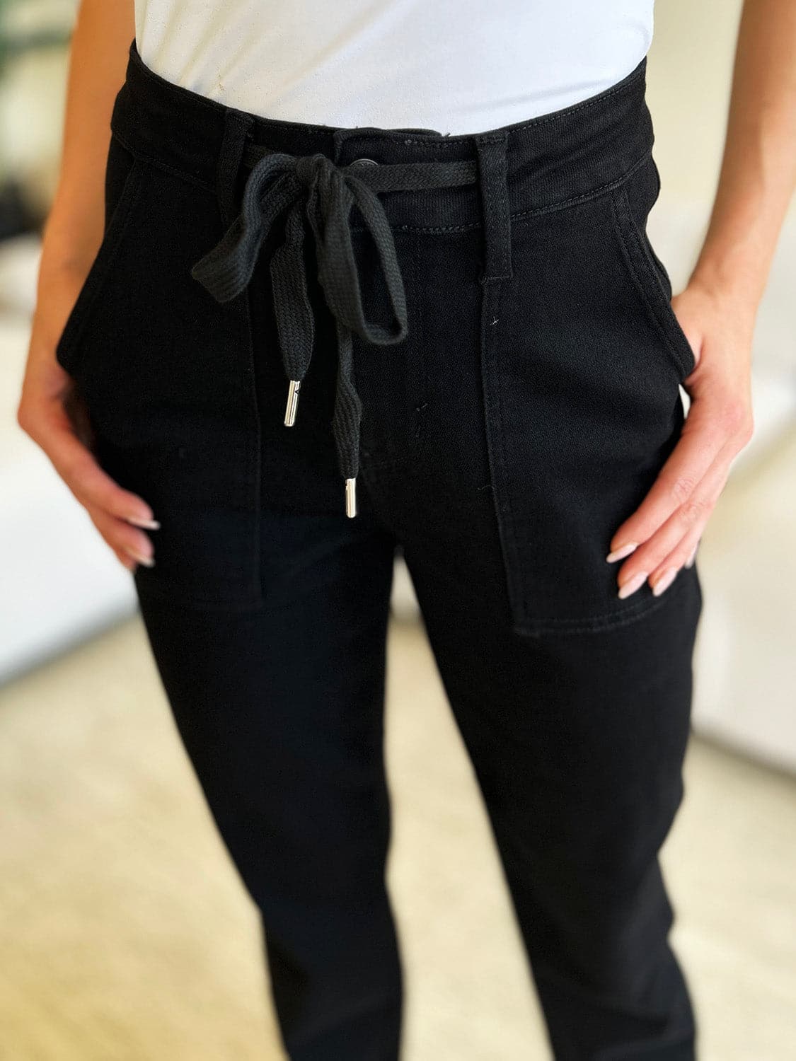 Judy Blue Full Size High Waist Double Roll Cuff Jeans.