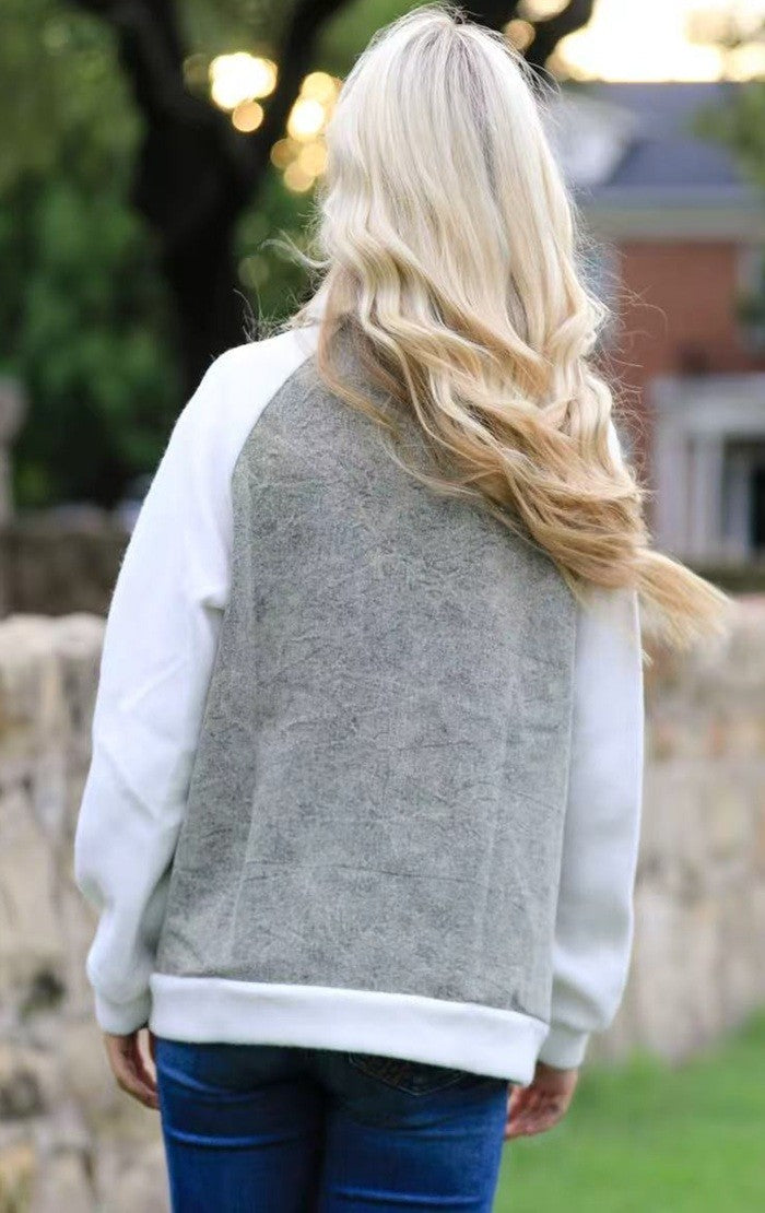 Zip up denim jacket Miss Sparkling