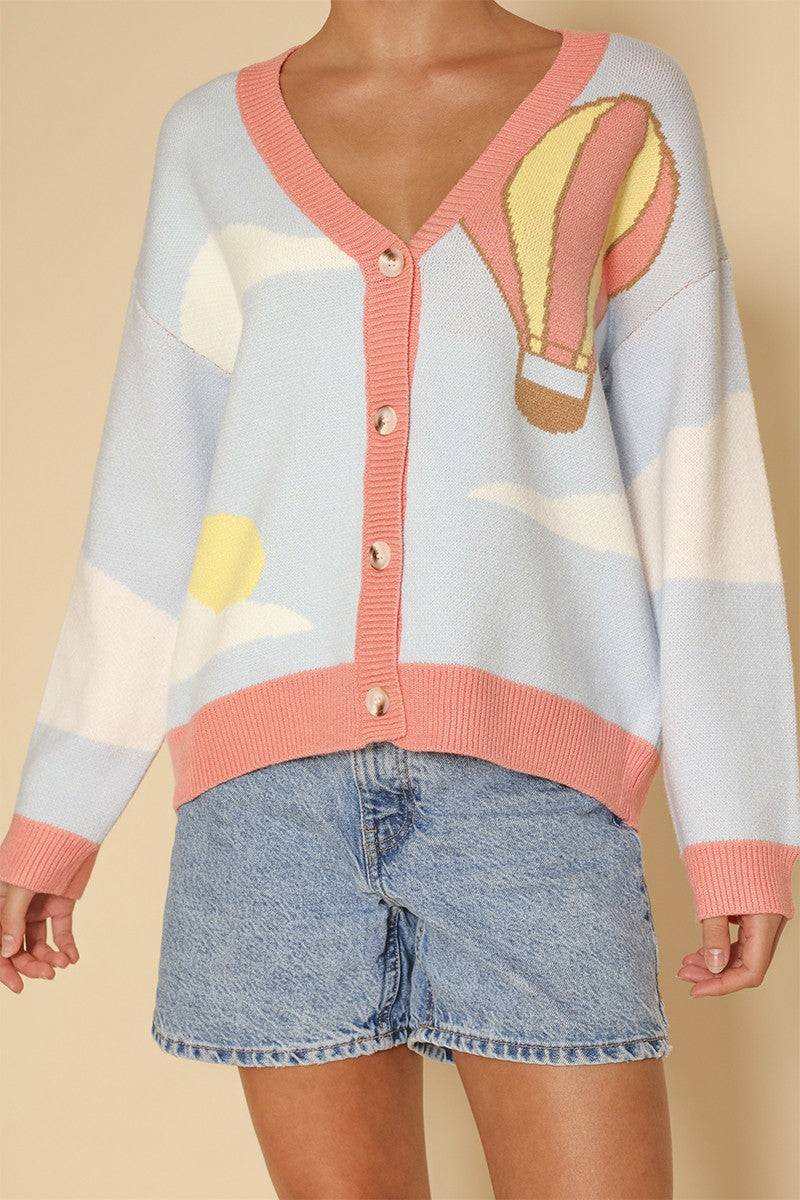 Hot air balloon knit cardigan Miss Sparkling